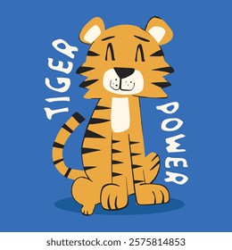 cute cartoon tiger vector illustration