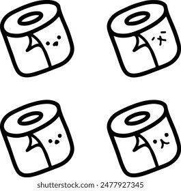 Cute Cartoon Tissue Vector Illustration | Minimalist Style