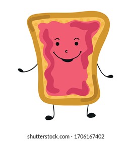 Bastante tostada de caricatura con mermelada. Ilustración del vector