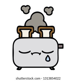 cute cartoon of a of a toaster