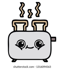 süße Karikatur eines Toasters
