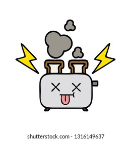 cute cartoon of a of a toaster