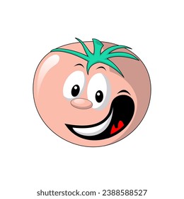 cute cartoon tomato flat character. Modern illustration with cute comics characters. Hand drawn doodles of comic characters. Set in modern cartoon style.