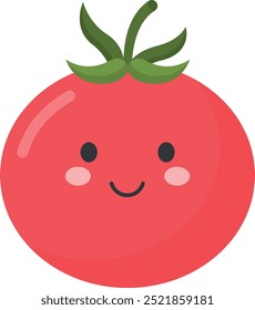 Ilustração de personagem de vetor de tomate de desenho animado bonito 