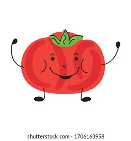 Cute cartoon tomato. Vector illustration