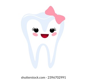 Cute cartoon tooth fairy. Vector illustration,
