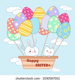 cute cartoon tooth with happy easter for your  holiday concept