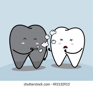 cute cartoon tooth Smoke