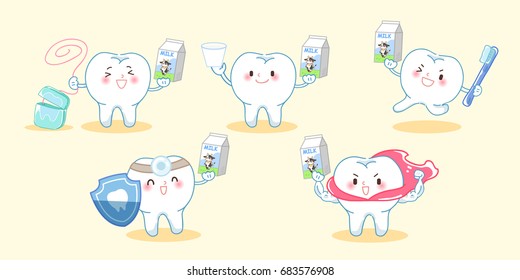 Smiling Animated Teeth Care Product Cartoon Stock Vector (Royalty Free ...