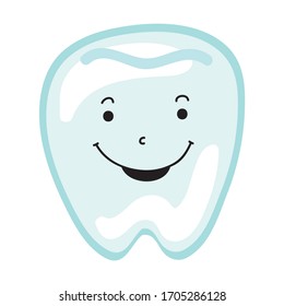 Cute cartoon tooth. Vector illustration