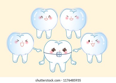 cute cartoon tooth wear invisible braces are laugh