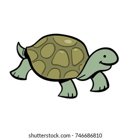 Cute Cartoon Tortoise Or Turtle