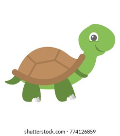 
A Cute Cartoon Tortoise Vector Icon 
