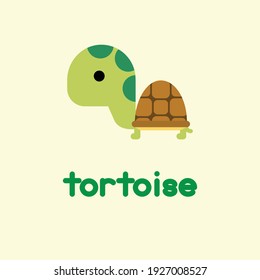 Cute cartoon tortoise. Vector illustration.