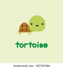 Cute cartoon tortoise. Vector illustration.