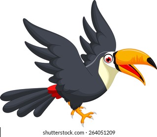 Cute cartoon toucan bird
