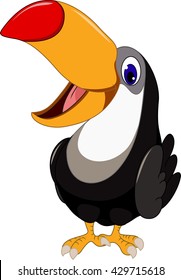 Cute cartoon toucan bird posing