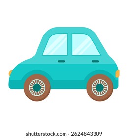 Cute cartoon toy car. Ideal for childrens designs, toys, or playful projects. Vector illustration