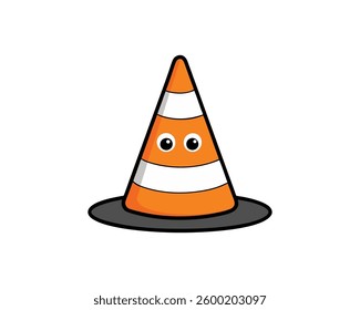 Cute Cartoon Traffic Cone with Big Eyes