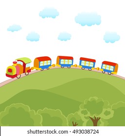 cute cartoon train vector illustration