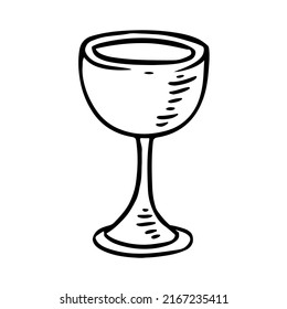 Cute Cartoon Schatz Chalice Doodle Bild. Goblet-Logo. Grafik-Symbol für Medien