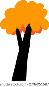 cute cartoon tree fill suitable for environment background object