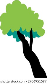 Relleno lindo del árbol de la historieta conveniente para el objeto del fondo del ambiente