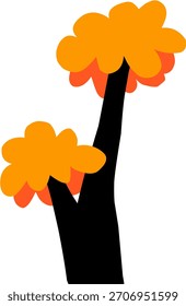 cute cartoon tree fill suitable for environment background object