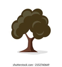 Cute Cartoon Tree. Isolated Vector Illustration.