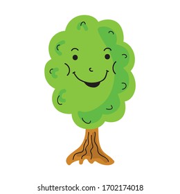 Cute cartoon tree. Vector illustration