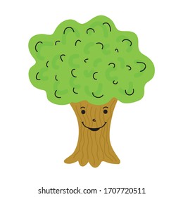 Árbol de dibujos animados. Ilustración del vector