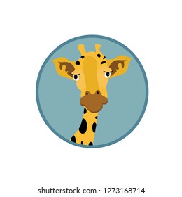 Cute cartoon trendy design little giraffe . African animal wildlife vector illustration icon. Isolated on white background. Easy to use. - Vector
