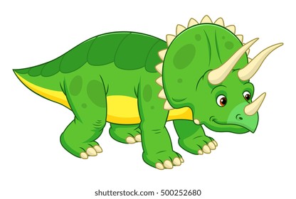 Cute cartoon triceratops