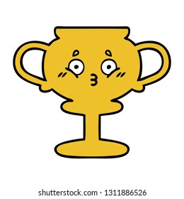 desenho animado bonito de um troféu