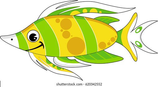 Cute Cartoon Tropical Fish