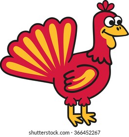 Cute cartoon turkey