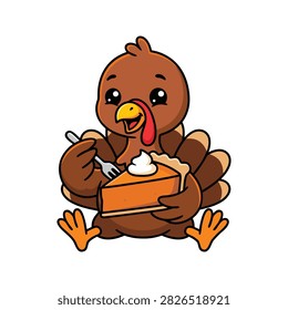 A cute cartoon turkey