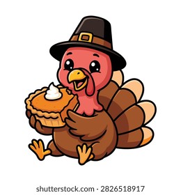 A cute cartoon turkey