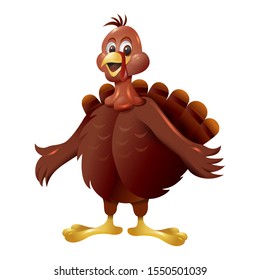Cute cartoon Turkey,Cartoon character, Vector Illustration