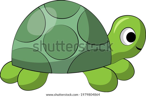 Cute Cartoon Turtle Draw Illustration Color Stock Vector (Royalty Free ...