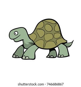 cute cartoon turtle or giant tortoise