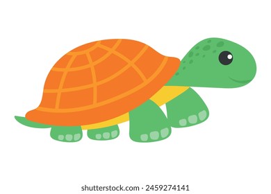 Cute cartoon turtle hand drawn. Vector illustration for icon, logo, sticker, eps 10.