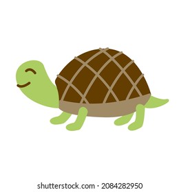 Tortuga de caricatura pequeña aislada en blanco
