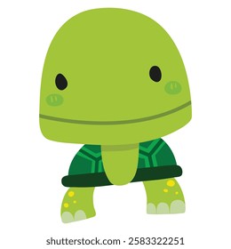 Cute cartoon turtle isolated on a white background