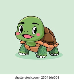 Cute Cartoon Turtle mascot character