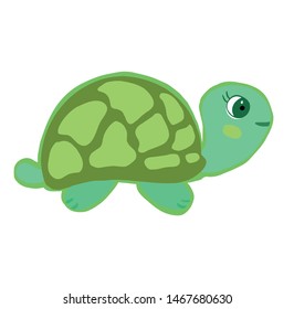 Cute cartoon turtle vector illustration