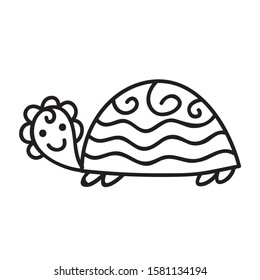Cute cartoon turtle. Vector illustration