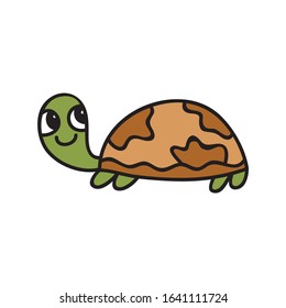 Cute cartoon turtle. Vector illustration