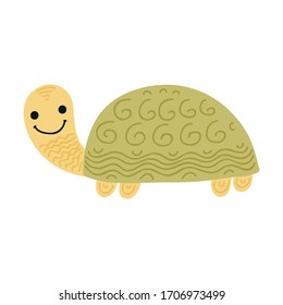 Cute cartoon turtle. Vector illustration