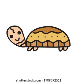 Cute cartoon turtle. Vector illustration